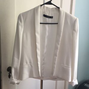 Summery white boxy Mango jacket XS
